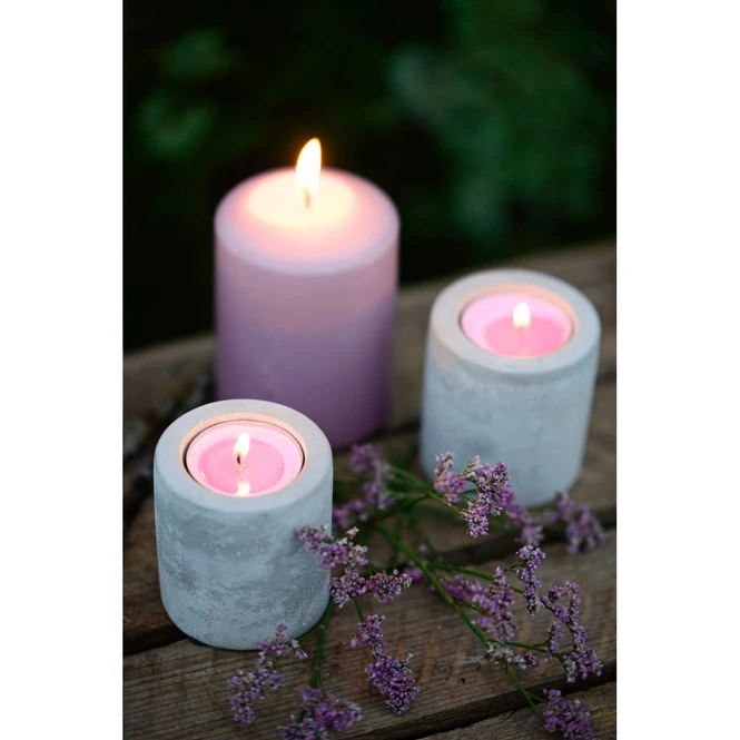 Kerzenhalter - Aus Zement - 8 X 6 Cm 3 Kerzenhalter - Aus Zement - 8 X 6 Cm