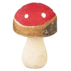 Fliegenpilz - Aus Holz - Ca. 9 Cm - In Rot/braun -Saisonale Dekorationen 189565