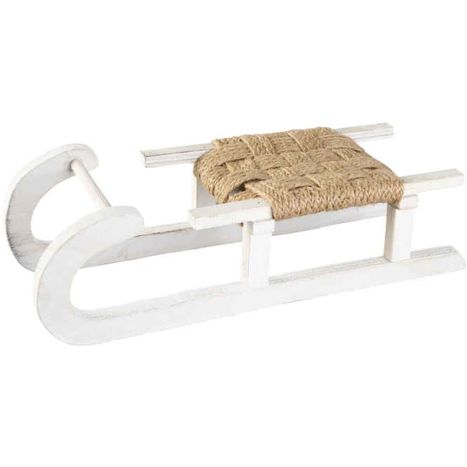 Deko-Schlitten - Aus Holz - Ca. 30,5 X 11 X 7,5 Cm - Weiß 4 Deko-Schlitten - Aus Holz - Ca. 30,5 X 11 X 7,5 Cm - Weiß – Bild 2