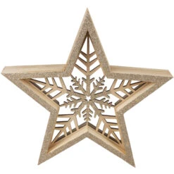 Standdeko - Stern - Aus Holz - 25 X 4,5 X 24 Cm