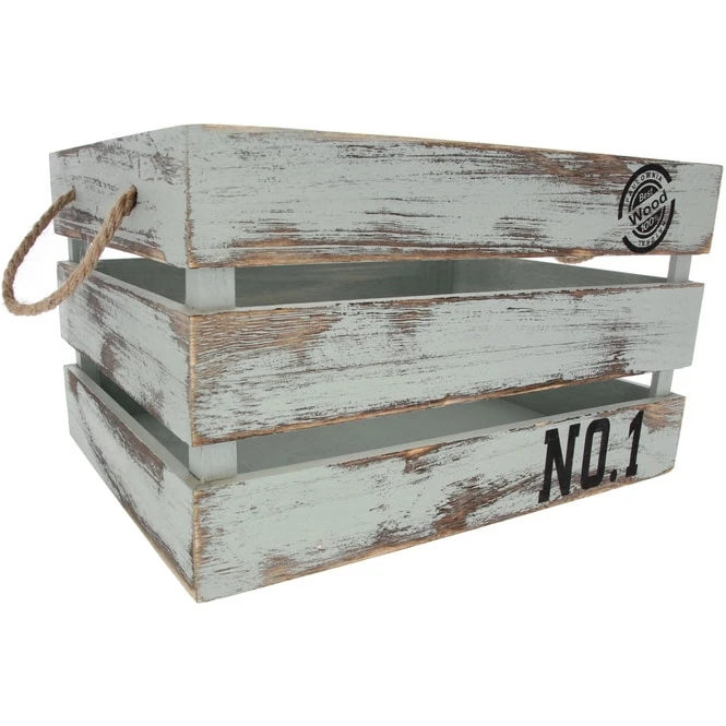 Dekokiste - Aus Holz - Größe L - Grün/antik 3 Dekokiste - Aus Holz - Größe L - Grün/antik