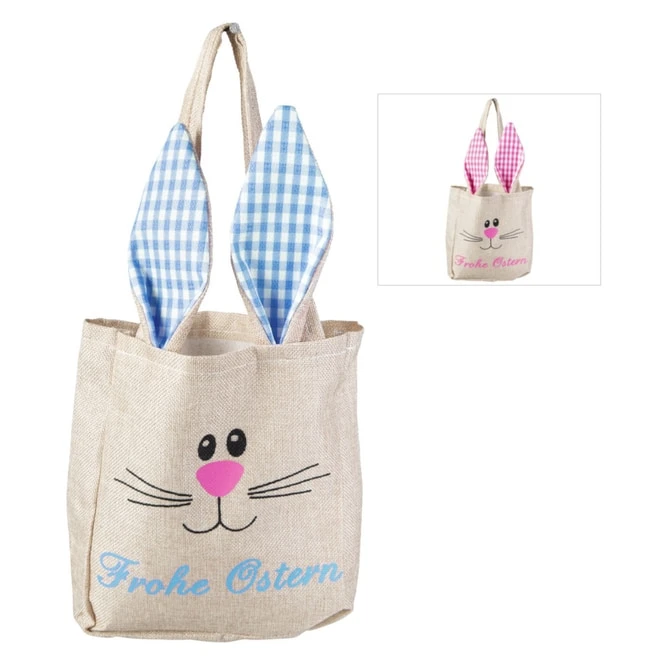 Stoffbeutel - Hase - Aus Jute - Ca. 20,5 X 8 X 24 Cm - 1 Stück 3 Stoffbeutel - Hase - Aus Jute - Ca. 20,5 X 8 X 24 Cm - 1 Stück