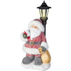 Nikolaus Mit LED-Laterne - Aus Magnesia - 25 X 23 X 57 Cm