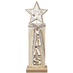 Standdeko - XMAS - Aus Holz - 15 X 8 X 46,5 Cm