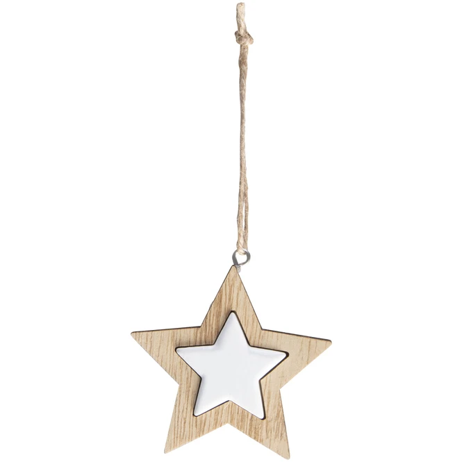 Dekohänger - Stern - Aus Holz - Ca. 7 X 1 X 7 Cm - 2 Stück 5 Dekohänger - Stern - Aus Holz - Ca. 7 X 1 X 7 Cm - 2 Stück – Bild 3