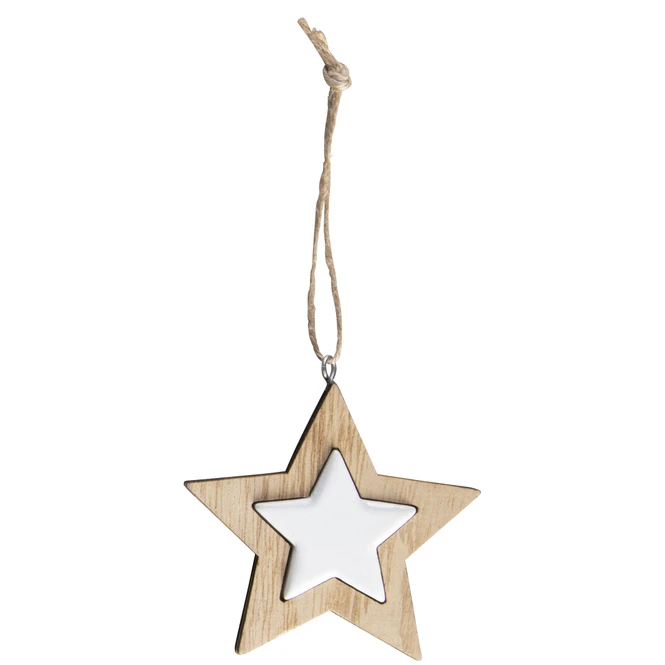Dekohänger - Stern - Aus Holz - Ca. 7 X 1 X 7 Cm - 2 Stück 6 Dekohänger - Stern - Aus Holz - Ca. 7 X 1 X 7 Cm - 2 Stück – Bild 4