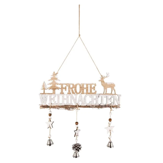 Dekohänger - Frohe Weihnachten - Aus Holz - Ca. 50 X 30 Cm 3 Dekohänger - Frohe Weihnachten - Aus Holz - Ca. 50 X 30 Cm
