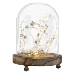 LED-Dekoglocke - Aus Glas - 13,5 X 18 Cm -Saisonale Dekorationen 210524 1 neu