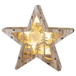 LED-Stern - Aus Holz - 30,5 X 28,5 Cm -Saisonale Dekorationen 210530 4