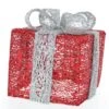 LED Geschenkbox M - Rot Silber - Ca. 20 Cm -Saisonale Dekorationen 210920 210921 4016096363222 led geschenkbox
