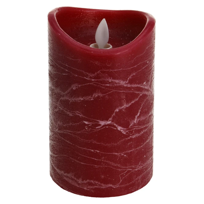 LED-Kerze - Aus Echtwachs - Ca. 7,5 X 12 Cm - Dunkelrot 4 LED-Kerze - Aus Echtwachs - Ca. 7,5 X 12 Cm - Dunkelrot – Bild 2