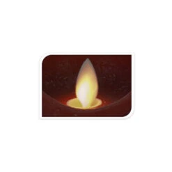 LED-Kerze - Aus Echtwachs - Ca. 7,5 X 12 Cm - Dunkelrot