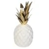 Ananas - Aus Keramik - Ca. 11,5 X 11,5 X 26 Cm - Weiß/gold -Saisonale Dekorationen 213506 neu