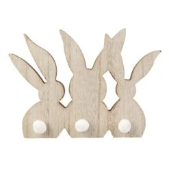 Dekofigur Hasen - Aus Holz - Ca. 22 X 2 X 15 Cm