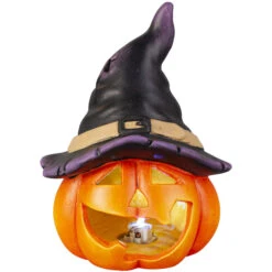 LED-Windlicht - Kürbis - Aus Terrakotta - Ca. 15 X 13,5 X 19,5 Cm