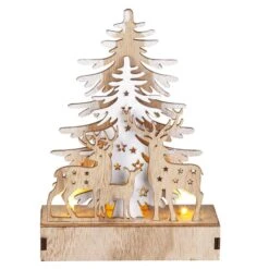 LED-Standdeko - Aus Holz - Ca. 15 X 5 X 22 Cm