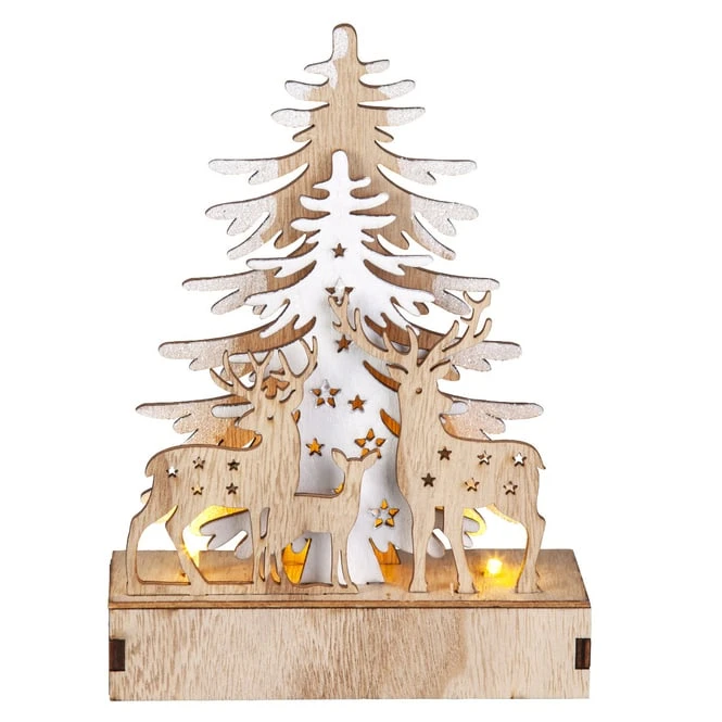 LED-Standdeko - Aus Holz - Ca. 15 X 5 X 22 Cm 3 LED-Standdeko - Aus Holz - Ca. 15 X 5 X 22 Cm