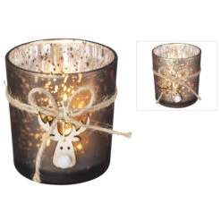 Teelichtglas - Rentier - Ca. 7,5 X 8 Cm - 1 Stück -Saisonale Dekorationen 218976 0