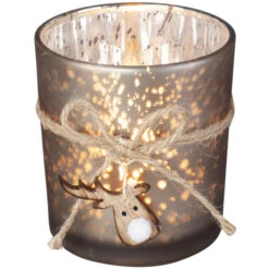 Teelichtglas - Rentier - Ca. 7,5 X 8 Cm - 1 Stück -Saisonale Dekorationen 218976 2