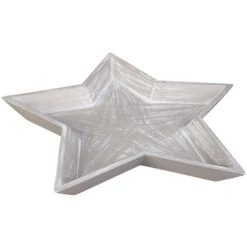 Dekoteller - Stern - Aus Holz - Ø = Ca. 41 Cm -Saisonale Dekorationen 219017 21