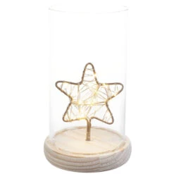 LED-Zylinder - Stern - Aus Glas - Ca. 11,5 X 16,5 Cm -Saisonale Dekorationen 219128