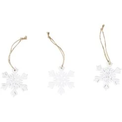 Dekohänger - Schneeflocken - Aus Holz - Ø = Ca. 6 Cm - 15 Stück