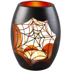 Windlicht - Spinnennetz - 12 X 12 X 12,5 Cm
