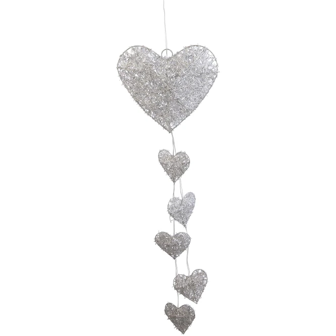 LED-Dekohänger - Herzen - Aus Rattan - 70 X 7 Cm 3 LED-Dekohänger - Herzen - Aus Rattan - 70 X 7 Cm