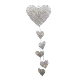 LED-Dekohänger - Herzen - Aus Rattan - 70 X 7 Cm 9 LED-Dekohänger - Herzen - Aus Rattan - 70 X 7 Cm -Saisonale Dekorationen 219557 4