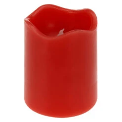 LED-Kerze - Aus Echtwachs - Ca. 7 X 9 Cm - Dunkelrot