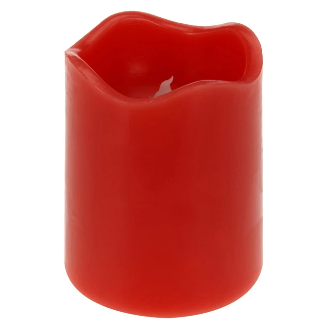 LED-Kerze - Aus Echtwachs - Ca. 7 X 9 Cm - Dunkelrot 3 LED-Kerze - Aus Echtwachs - Ca. 7 X 9 Cm - Dunkelrot