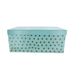 Geschenkbox Punkte Mint/gold -ca. 24 X 15,5 X 9,5 Cm