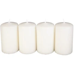 Stumpenkerzen - Ca. 6 X 10 Cm - 4 Stück - Weiß