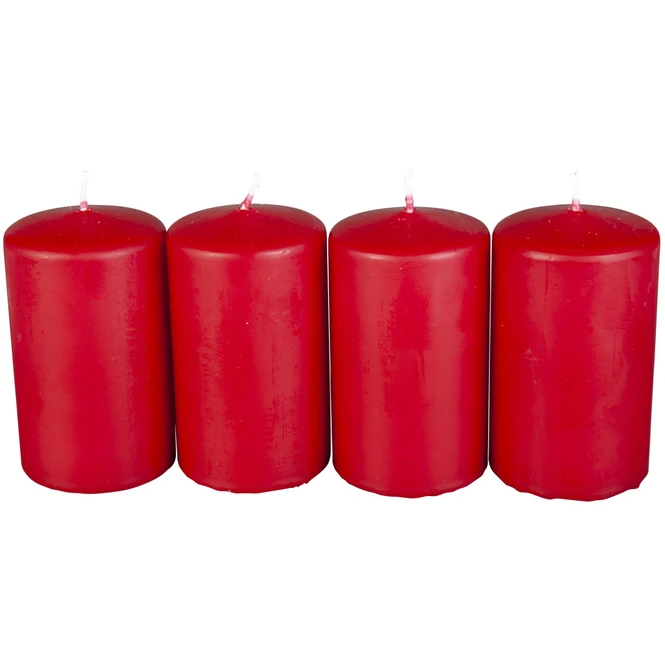 Stumpenkerzen - Ca. 6 X 10 Cm - 4 Stück - Kaminrot 3 Stumpenkerzen - Ca. 6 X 10 Cm - 4 Stück - Kaminrot