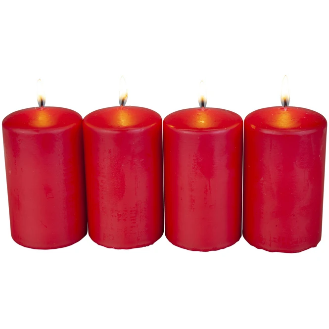 Stumpenkerzen - Ca. 6 X 10 Cm - 4 Stück - Kaminrot 4 Stumpenkerzen - Ca. 6 X 10 Cm - 4 Stück - Kaminrot – Bild 2