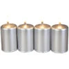 Stumpenkerzen - Ca. 5 X 8 Cm - 4 Stück - Silber -Saisonale Dekorationen 222671 2