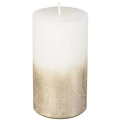 Stumpenkerze - Levi - Ca. 6 X 11 Cm - Weiß/gold 6 Stumpenkerze - Levi - Ca. 6 X 11 Cm - Weiß/gold -Saisonale Dekorationen 222673 1
