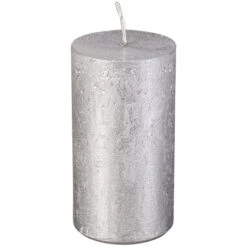 Stumpenkerze - Nova - Ca. 6 X 11 Cm - Grau -Saisonale Dekorationen 222676 1