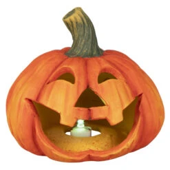 LED-Windlicht - Kürbis - Aus Terrakotta - Ca. 13,5 X 13,5 X 11,5 Cm