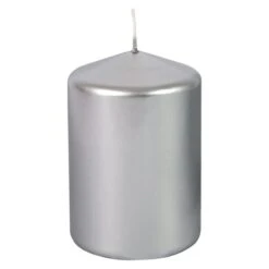 Stumpenkerze - Ca. 7 X 10 Cm - Silber