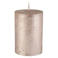 Stumpenkerze - Polar - Ca. 7 X 10 Cm - Gold
