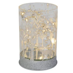 LED-Zylinder - Hirsche - Aus Glas - Ca. 9 X 9 X 13 Cm -Saisonale Dekorationen 229274
