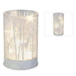 LED-Zylinder - Hirsche - Aus Glas - Verschiedene Größen -Saisonale Dekorationen 229276 229277