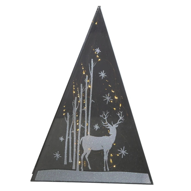 LED-Pyramide - Hirsch - Aus Glas - Verschiedene Größen 3 LED-Pyramide - Hirsch - Aus Glas - Verschiedene Größen