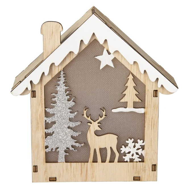 LED-Haus - Aus Holz - Ca. 13 X 4,5 X 13,5 Cm 3 LED-Haus - Aus Holz - Ca. 13 X 4,5 X 13,5 Cm