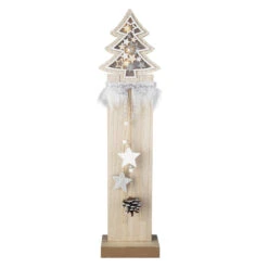 LED-Standdeko - Baum - Aus Holz - Ca. 13 X 7 X 54 Cm