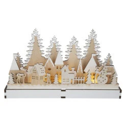 LED-Winterdorf - Aus Holz - Ca. 30,5 X 7 X 18 Cm