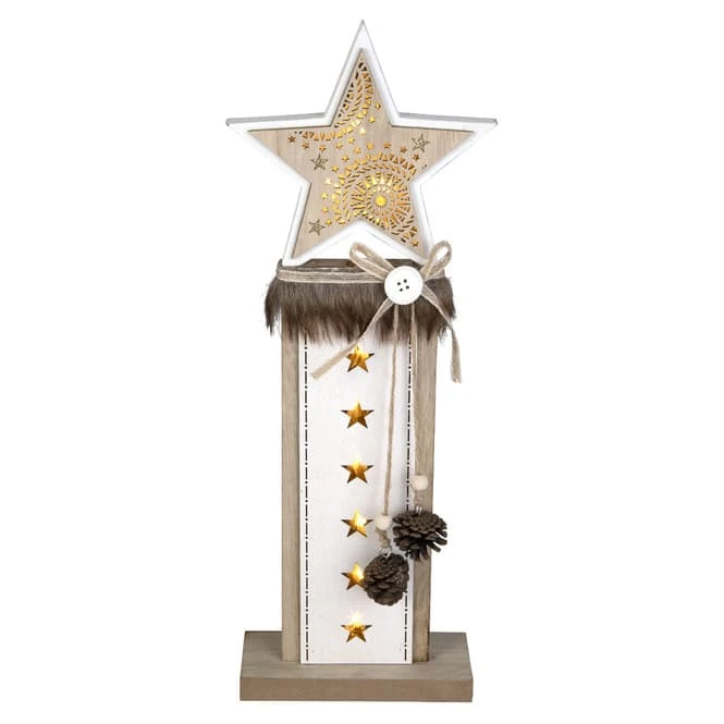 LED-Stern - Aus Holz - Ca. 14 X 5 X 42 Cm 3 LED-Stern - Aus Holz - Ca. 14 X 5 X 42 Cm