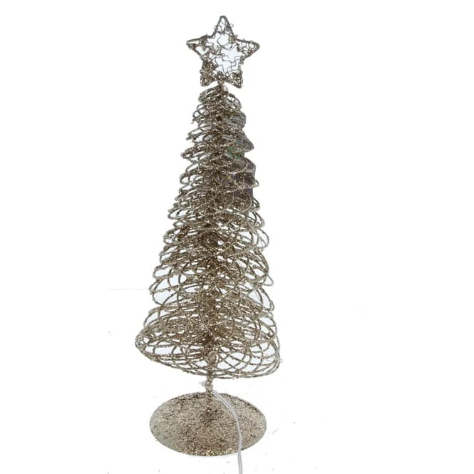 Baum Gold Mit LED - Ca. 30 Cm 3 Baum Gold Mit LED - Ca. 30 Cm