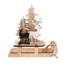 Dekoschlitten - Hirsche - Aus Holz - Ca. 14 X 5,5 X 14,5 Cm -Saisonale Dekorationen 229854 4016096416393 mica living schlitten 01